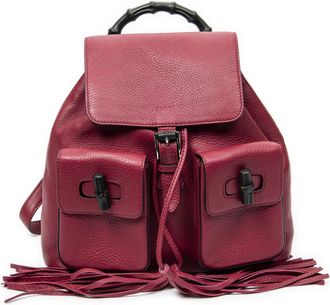 Gucci Pre-owned Womens Medium Bamboo Tassel Backpack - Pink - One Size