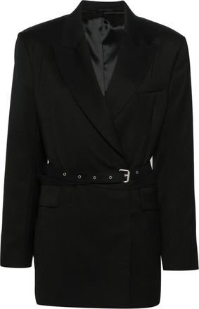 Acne Studios double-breasted herringbone blazer - women - Acetate/Viscose/Viscose/Wool/Cotton - 32 - Black