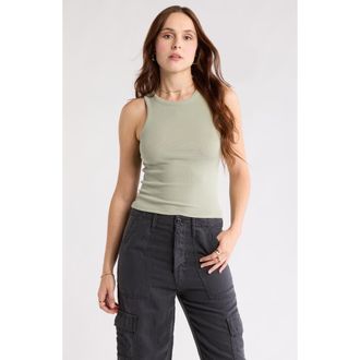 Abound Rib Tank in Green Seagrass at Nordstrom Rack, Size X-Small