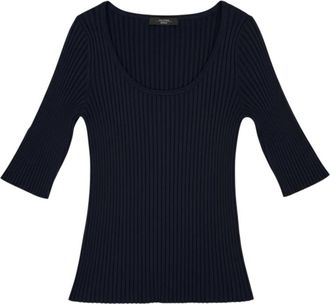 Max Mara Guglia Ronde Hals Knit - Dames - Ronde hals truien - Blauw - M - Truien & Vesten