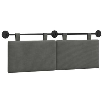vidaXL Cabecero Colgante Gris Oscuro Tela De Pana Vidaxl