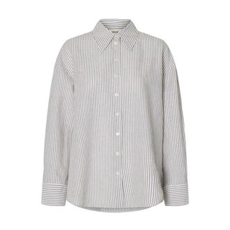 Selected Cleo Oversized Linnenmix Blouse - Dames - Blouses & Shirts - Wit - Maat: S Linnen