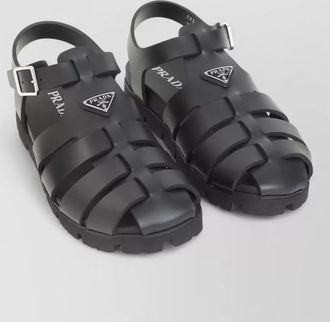 Prada sandals cage design open toe round