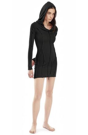 Mother of All Pepper Hoodie Mini Dress in Black at Nordstrom, Size X-Small