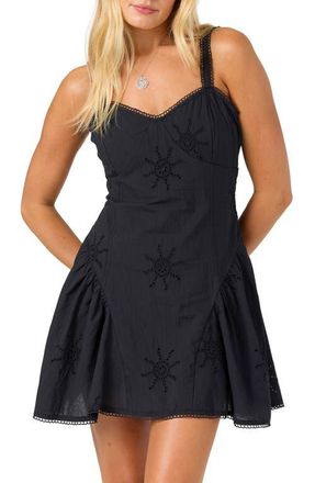 O'Neill Conor Sunshine Eyelet Minidress in Black at Nordstrom, Size Xx-Large
