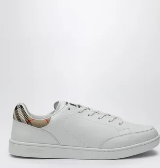 Burberry Set sneakers in white leather and Check
