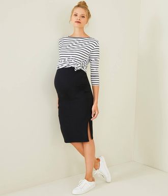 Vertbaudet Umstandsrock aus Stretch-Jersey schwarz