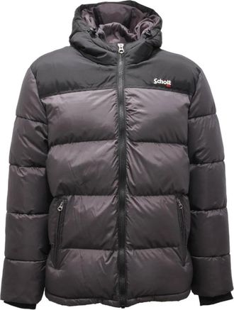 Schott NYC Utah Gewatteerde Jas Grijs - Heren - Winterjassen - Grijs - S - Nylon - Jassen