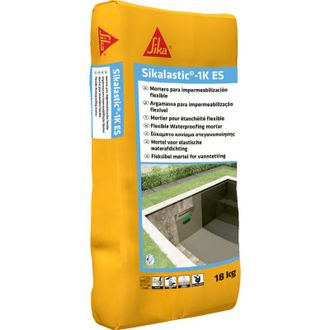 Sika Mortero Reforzado Lastic 1k Es Gris - Impermeabilizaci&oacute;n Y Protecci&oacute;n Del Hormig&oacute;n - Ba&ntilde;os, Duchas Y Piscinas - Puentea Fisuras - 18 Kg - Sika