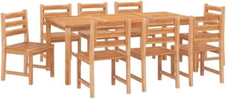 vidaXL Juego De Comedor Para Jard&iacute;n 9 Piezas Madera Maciza De Teca Vidaxl