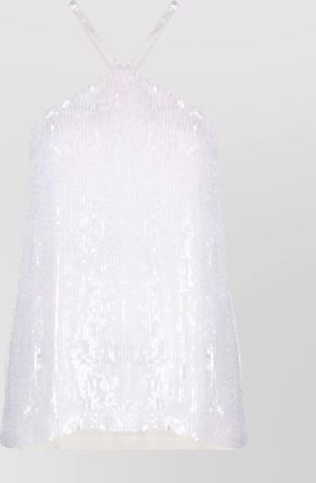 Parosh halterneck top sequin open back