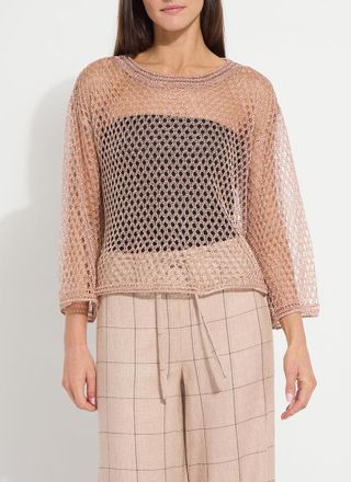 Lyss&eacute; Lettie Slouchy Metallic Net Mesh Knit