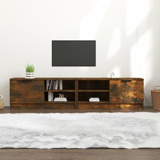 vidaXL Vidaxl - Muebles Para Tv 2 Uds Contrachapado Roble Ahumado 80x35x36,5 Cm