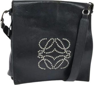Loewe Pre-owned Cross Body Bags, female, Black, Size: ONE SIZE Pre-owned Leather Crossbody Bag