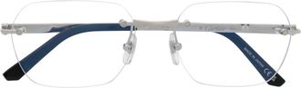 Cartier logo-engraved frameless glasses - men - Titanium - One Size - Silver