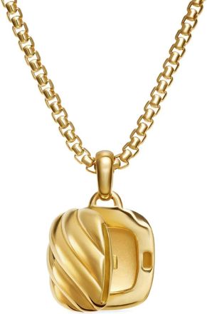 David Yurman Pendente Sculpted Cable Square in oro giallo 18kt (22,5mm)