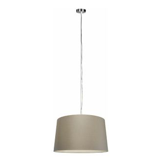 QAZQA Lampada a sospensione con paralume cappo - Design - Tessuto,Acciaio - Acciaio/Marrone - Tondo Max. 1 x Watt - Qazqa