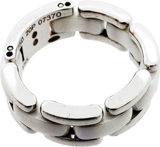 Chanel White White Gold (18K) Ceramic Band Ring (Pre-Owned)