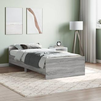 Berkfield Home Bed Frame Grey Sonoma 90x190 cm Single Engineered Wood
