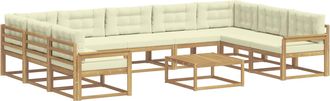 vidaXL Conjunto De Sof&aacute;s De Exterior 10 Uds. Blanco Y Crema Vidaxl