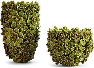 Two's Company Set of 2 Succulent Vases