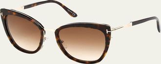 Tom Ford Simona Cat-Eye Metal & Acetate Sunglasses