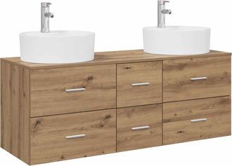 vidaXL Juego De Muebles De Ba&ntilde;o 3 Uds. Roble Artisan Vidaxl