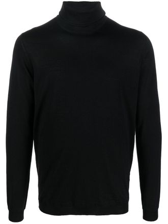 Goes Botanical high-neck knit jumper - men - Merino - 2 - Black