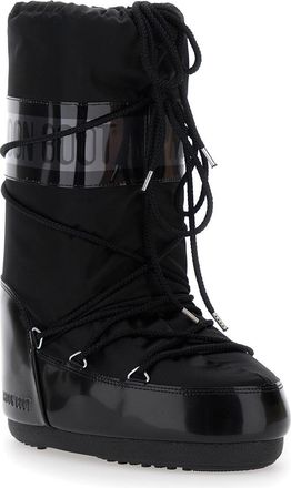 Moon Boot Womens Snow Boots Icon Black Tech Fabric