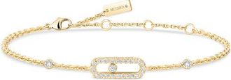 Messika Move Uno Pav&eacute; Diamond Bracelet in Yellow Gold at Nordstrom