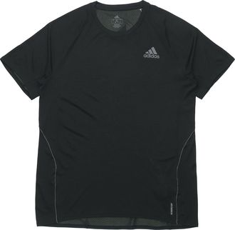 adidas Adi Runner Tee Running Sports Short Sleeve Black FM7637