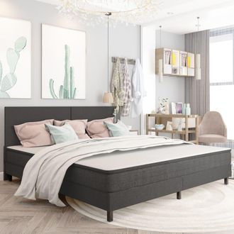 vidaXL Cabecero De Tela Gris Oscuro 200x200 Cm Vidaxl