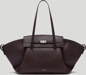 DeMellier The Brooklyn in Bordeaux Small Grain Leather Tote & Work bag