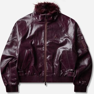 Nike Jordan Mowalola Leather Jacket Night Maroon