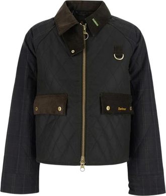 Barbour Tartan Quilted Spey Wax Jacket - Dames - Zomerjassen - Zwart - XS - Katoen - Jassen