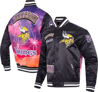 Pro Standard Mens Pro Standard Black Minnesota Vikings Sublimated Satin Full-Snap Jacket at Nordstrom, Size Xxx-Large
