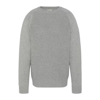 Schott NYC Rondgebreide kleding - Heren - Ronde hals truien - Grijs - 2XL - Katoen - Truien & Vesten