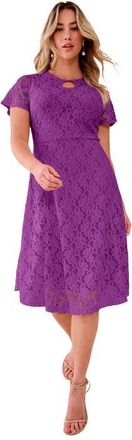 Roaman's Keyhole Lace Dress in Purple Magenta at Nordstrom, Size 16