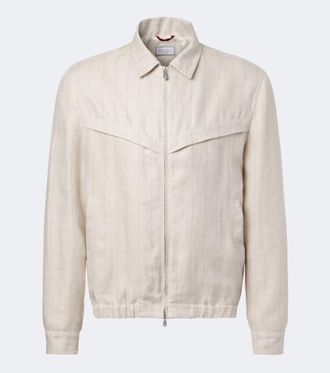 Brunello Cucinelli Chaqueta de lino a rayas