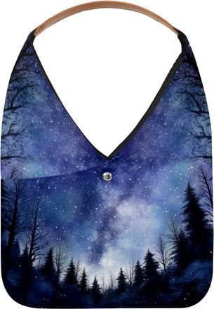 Generic Starry Sky Tranquil Mystery Night Reusable Lightweight Grocery Bags - Foldable Into Compact Pouch, Washable & Sturdy, Multipurpose for Shopping and Tr
