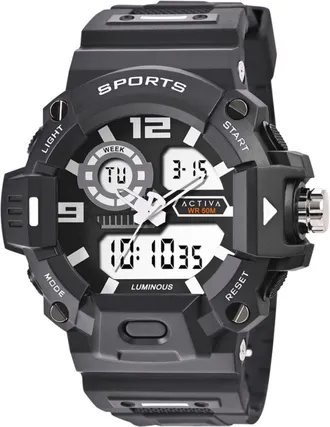 Invicta Activa X Invicta Digital ACW495-001 Heren Horloge - Quartz Uurwerk - Plastic met zwarte Wijzerplaat - 55mm