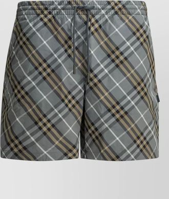 Burberry check pattern beach shorts side pockets