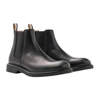 HUGO BOSS Heren Tunley Cheb Leren Chelsea Laarzen (Zwart)