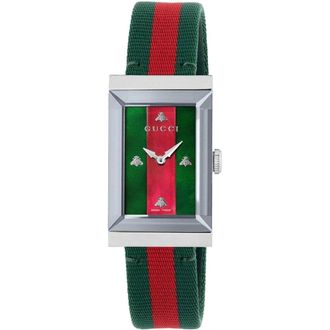 Gucci Accessoires, Dames, Grijs, ONE Size, Nylon, G-Frame Ya 147404 Horloge