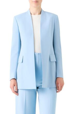 Akris Alvar Wool Blend Double Face Cardigan Jacket in Powder Blue at Nordstrom, Size 10