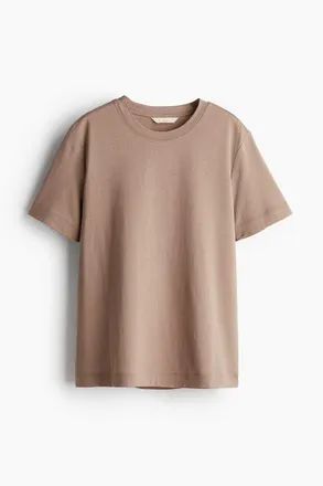 H&M Silk-blend T-shirt in Taupe at Nordstrom, Size X-Small
