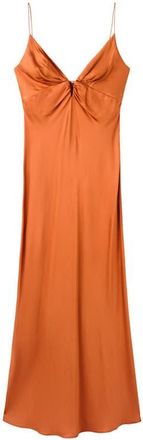 Mango Vestido Victoria Satin Maxi Dress in Orange at Nordstrom, Size 10