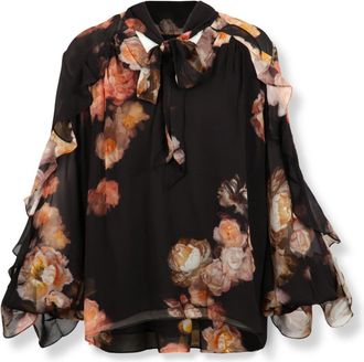 Zimmermann Fluid Silk Blouse With Floral Print