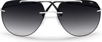 Silhouette TMA Collection Nash 8744/75 7210 Mens Sunglasses Silver Size 59