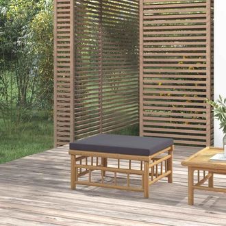 vidaXL Reposapi&eacute;s De Jard&iacute;n Bamb&uacute; Con Coj&iacute;n Gris Oscuro Vidaxl